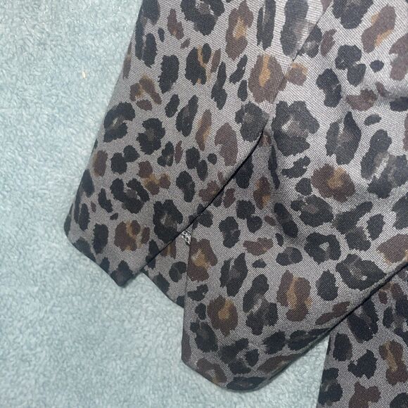 Diane Gilman Womens Leopard Print Blazer Size 1X Mob Wife Office Neutral Career - Picture 13 of 13